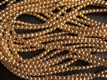 3mm Czech Glass Round Spacer Beads - 24K Gold Plated