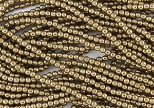 3mm Czech Glass Round Spacer Beads - Bronze Metallic
