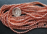 3mm Czech Glass Round Spacer Beads - Copper Penny