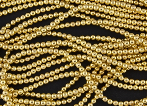 4mm Czech Glass Round Spacer Beads - 24K Gold Plated
