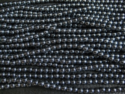 4mm Czech Glass Round Spacer Beads - Hematite