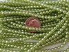 4mm Czech Glass Round Pearl Light Spacer Beads - Lt. Olive