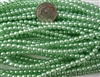 4mm Czech Glass Round Pearl Light Spacer Beads - Mint Green