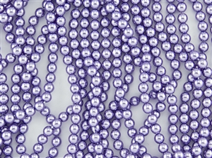 4mm Czech Glass Round Spacer Beads - Pearlized Light Purple