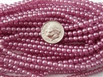 4mm Czech Glass Round Pearl Light Spacer Beads - Pink Mauve
