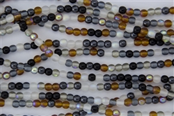 4mm Czech Glass Round Spacer Beads - Pebblestone Mix