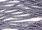 4mm Czech Glass Round Spacer Beads - Transparent Amethyst Luster