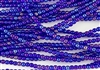 4mm Czech Glass Round Spacer Beads - Transparent Cobalt Iris Luster