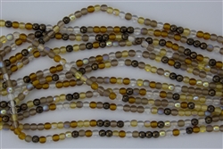 4mm Czech Glass Round Spacer Beads - Wheatberry Mix