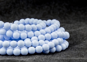 6mm Czech Glass Round Spacer Beads - Opaque Alice Blue
