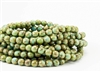 6mm Czech Glass Round Spacer Beads - Turquoise Picasso