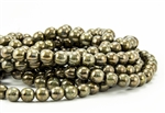 6mm Czech Glass Round Spacer Beads - Olive Oxidized Bronze