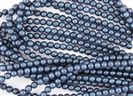 6mm Czech Glass Round Spacer Beads - Indigo Orchid Polychrome