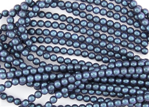 6mm Czech Glass Round Spacer Beads - Indigo Orchid Polychrome