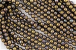 6mm Czech Glass Round Spacer Beads - Oxidized Bronze Clay