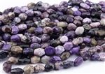 Natural Purple Charoite Gemstone Faceted Nugget Beads