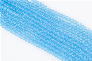 4x6mm Faceted Crystal Designer Glass Rondelle Beads - Blue Opal