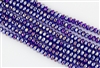 4x6mm Faceted Crystal Designer Glass Rondelle Beads - Cobalt Blue AB