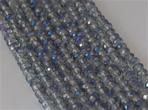 4x6mm Faceted Crystal Designer Glass Rondelle Beads - Meridian Blue Crystal