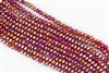 4x6mm Faceted Crystal Designer Glass Rondelle Beads - Ruby AB