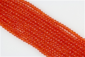 4x6mm Faceted Crystal Designer Glass Rondelle Beads - Tangerine Orange