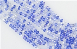 4x6mm Faceted Crystal Designer Glass Rondelle Beads - Waterfall Mix