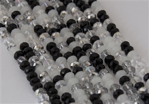 4x6mm Faceted Crystal Designer Glass Rondelle Beads - Winter Solstice Mix