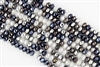 5x8mm Faceted Crystal Designer Glass Rondelle Beads - Denim Buckles Mix