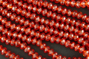 5x8mm Faceted Crystal Designer Glass Rondelle Beads - Lt Siam