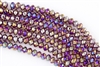 5x8mm Faceted Crystal Designer Glass Rondelle Beads - Medium Amethyst AB