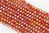 5x8mm Faceted Crystal Designer Glass Rondelle Beads - Tangerine Orange AB
