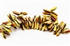 3x10mm Czech Dagger Glass Beads - Etched Jet Black California Gold Rush