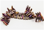 3x10mm Czech Dagger Glass Beads - Crystal Full Sliperit