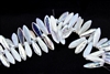 5x15mm Czech Dagger Pressed Glass Beads - Etched Crystal AB