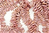 5x15mm Czech Dagger Pressed Glass Beads - Opaque Rose Gold Topaz Luster