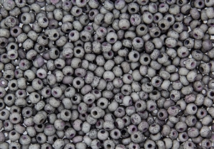 6/0 Czech Seed Beads - Etched Grey Luster