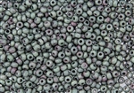 6/0 Czech Seed Beads - Etched Green Luster