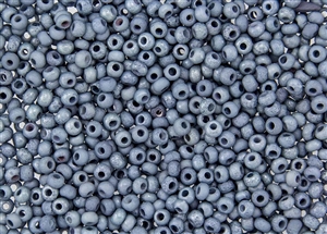 6/0 Czech Seed Beads - Etched Blue Luster