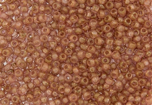 6/0 Czech Seed Beads - Etched Crystal Terra Cotta Red