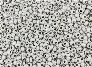 6/0 Czech Seed Beads - Etched Silver Metallic