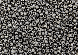 6/0 Czech Seed Beads - Etched Chrome Metallic