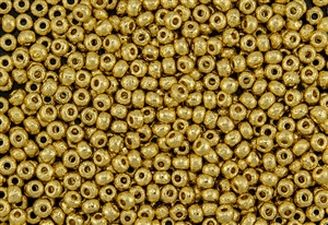 6/0 Czech Seed Beads - Etched 24K Gold Plated