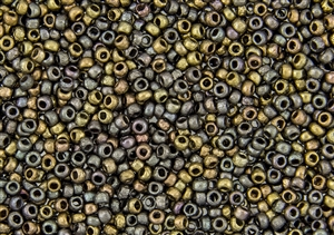 8/0 Czech Seed Beads - Etched Zinc Iris Metallic