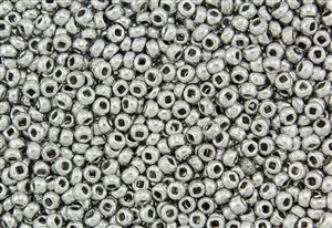 8/0 Czech Seed Beads - Etched Aluminum Silver