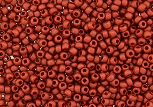 8/0 Czech Seed Beads - Etched Lava Red