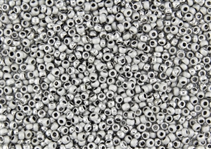 8/0 Czech Seed Beads - Etched Silver Metallic
