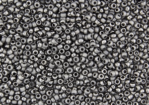 8/0 Czech Seed Beads - Etched Chrome Metallic