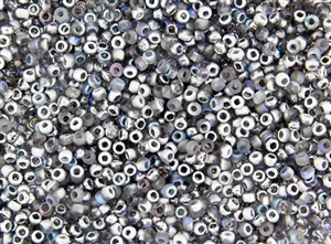 8/0 Czech Seed Beads - Etched Crystal Silver Rainbow