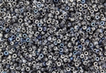 8/0 Czech Seed Beads - Etched Crystal Silver Rainbow Dark