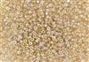 8/0 Czech Seed Beads - Etched Crystal Lt. Smoky Topaz Rainbow